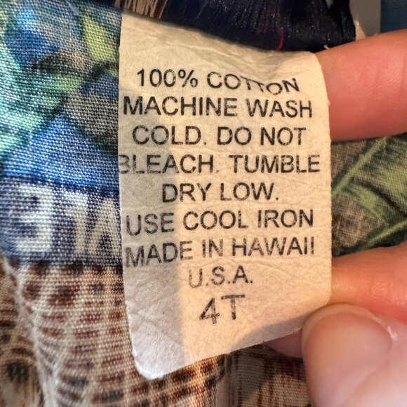 Aloha Republic Made In Hawaii Kids Button Up Collared Short Sleeve Shirt Size 4T - Picture 6 of 7